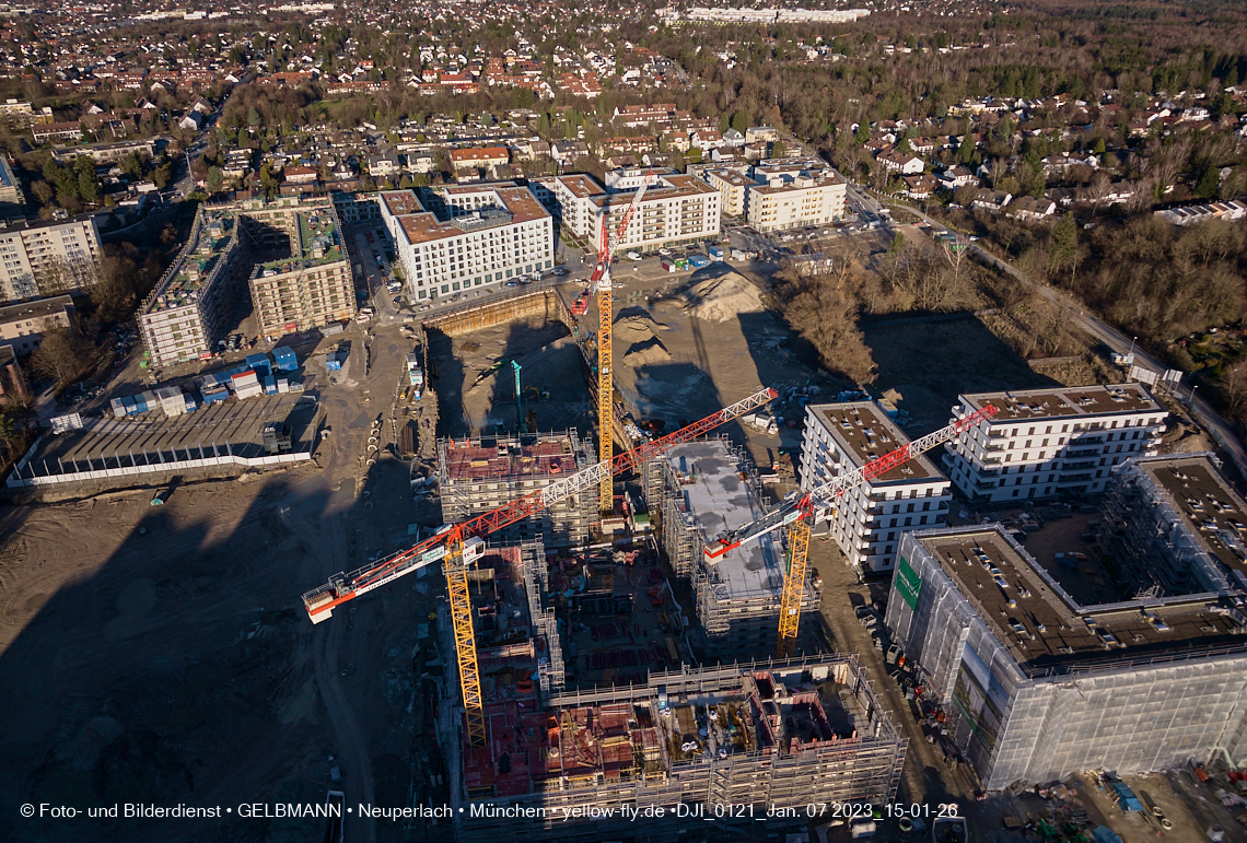 07.01.2023 - Baustelle zum Alexisquartier und Pandion Verde in Neuperlach